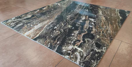 Nero Marquina 60x120 cm polirozott gres padlóburkoló rektifikált