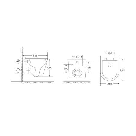 Clement tornado ultracsendes fali rimless WC