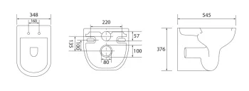 Wellis Erin fali rimless WC